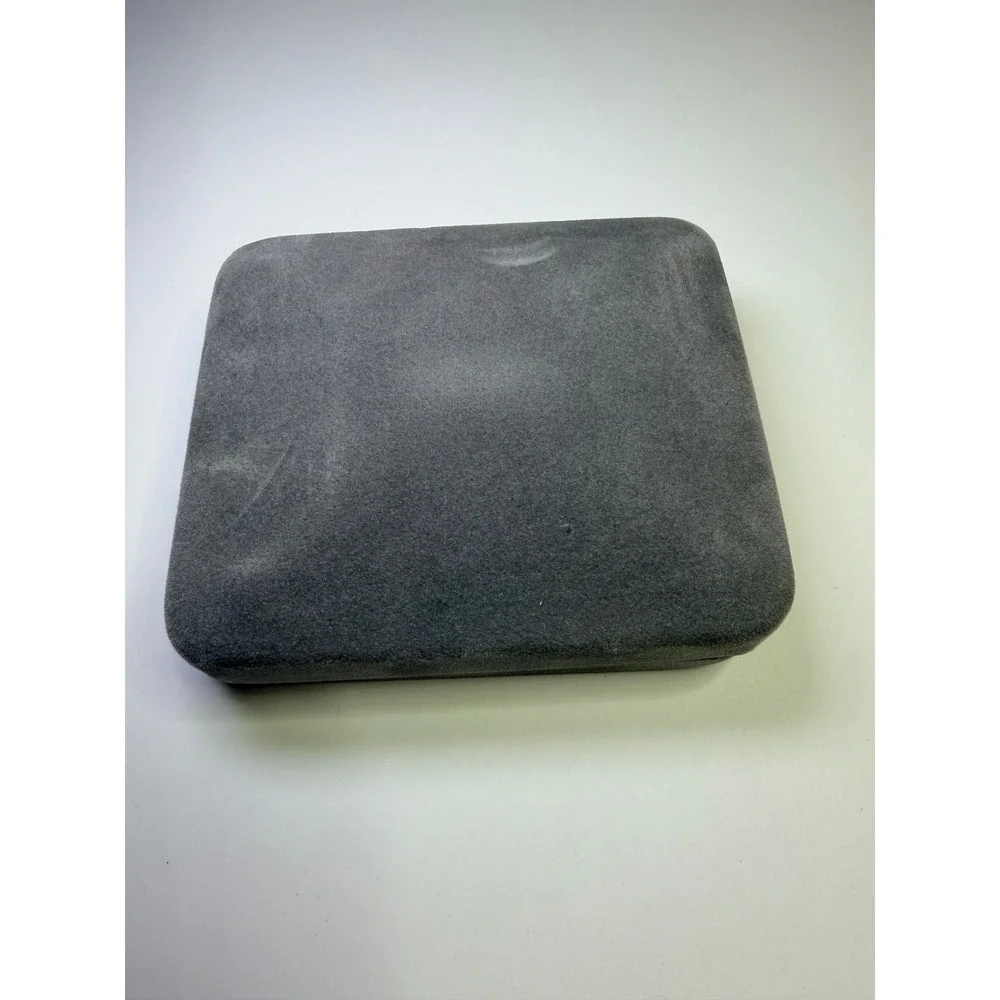 Vintage JCPenney Grey Velvet Jewelry Box Presentation Gift‎ Case Satin Lined
